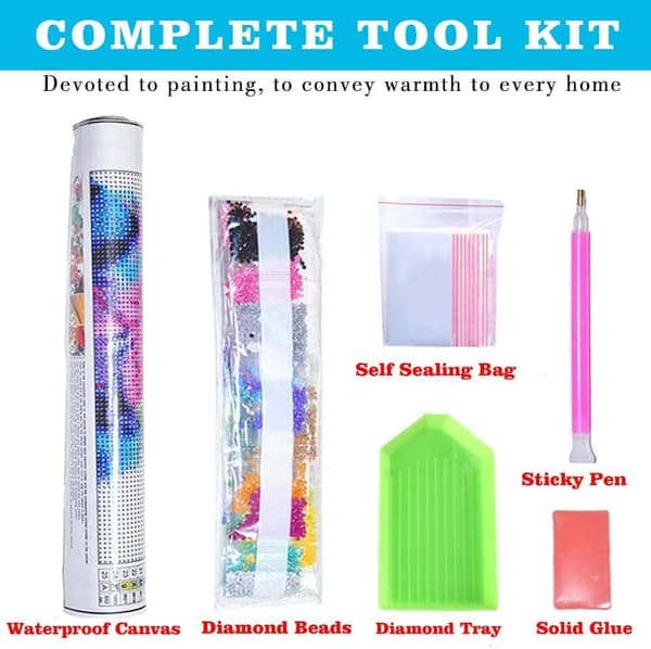 Bomclap Diamantpussel för Vuxna Nybörjare - Runddrillsblomma DIY Kit - Heminredningskonst 