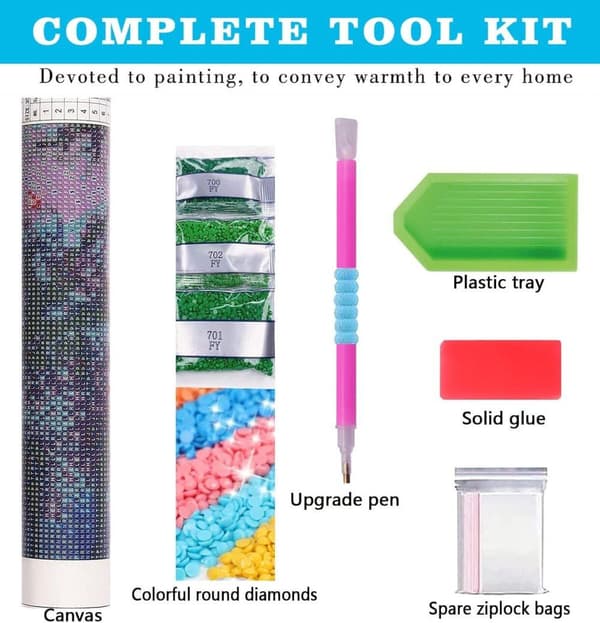 Bomclap Lotus Diamantkonst - 5D Full Drill Blommor DIY Sällskapspaket 30x40 cm ﻿
