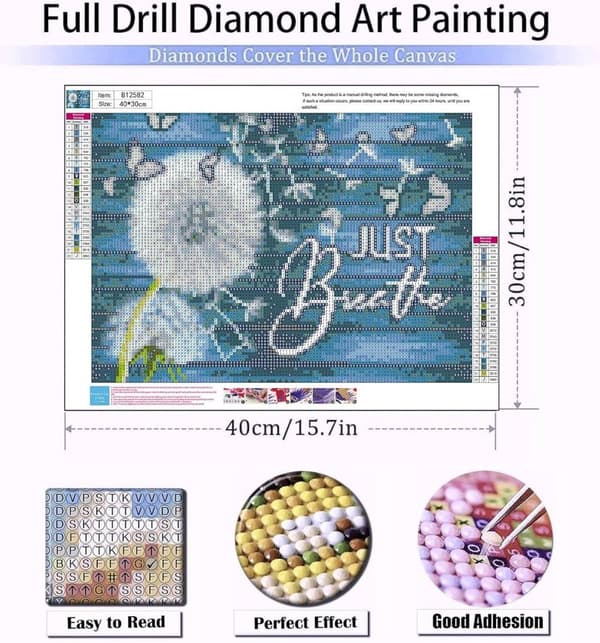 Bomclap Maskros & Fjäril Diamantkonst - 5D Rundpärlor Full Drill 30x40 cm