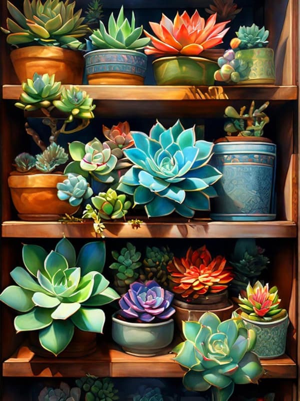 Bomclap Mehikasvit Diamond Art - 5D Plant Design Full Drill DIY -paketti 30x40 cm