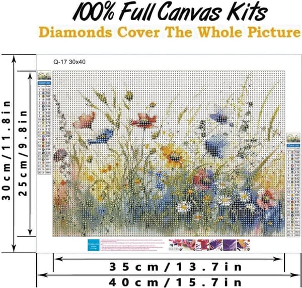 Bomclap Timanttipalapeli Aikuisille - Kukka 5D Full Drill Korumaalaus kristalleilla, DIY-käsityöt & Kodin sisustus 30x40 cm