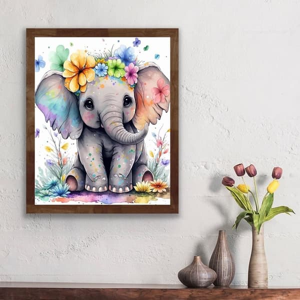 Bomclap 5D Diamantmålning - Elefant Full Drill Smyckespussel för Vuxna, DIY Hantverk & Inredning 30x40 cm