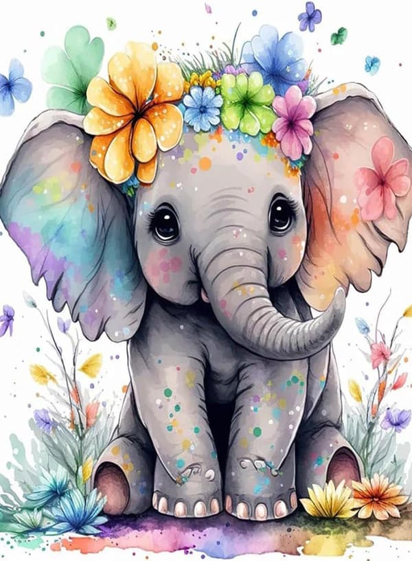 Bomclap 5D Diamantmålning - Elefant Full Drill Smyckespussel för Vuxna, DIY Hantverk & Inredning 30x40 cm