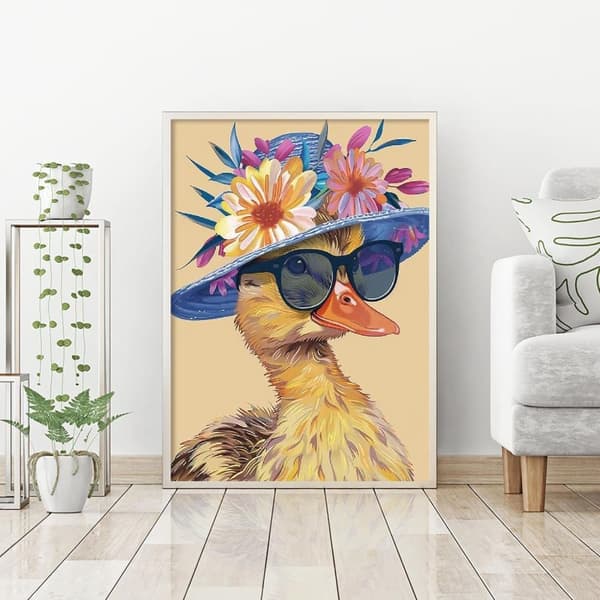 Bomclap Keltainen Ankka 5D Timanttipalapeli - Sarjakuva Full Drill Korutaide aikuisille, DIY-seinäkoriste 30x40 cm