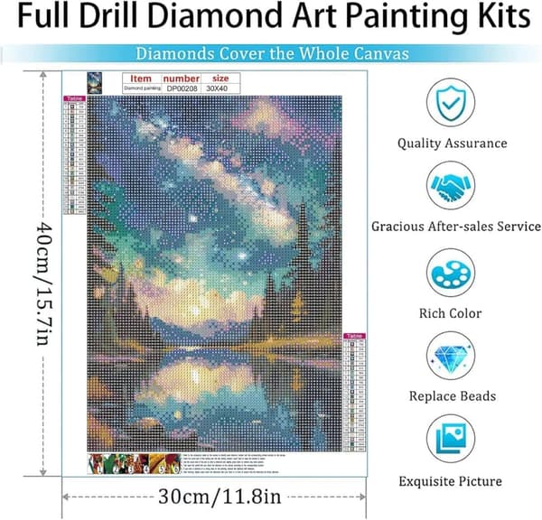 Bomclap Starry Sky 5D Diamond Painting - Täysin porattu korutaide aloittelijoille, DIY yövalon koristelu