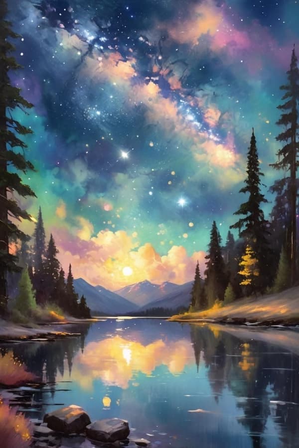 Bomclap Starry Sky 5D Diamond Painting - Täysin porattu korutaide aloittelijoille, DIY yövalon koristelu
