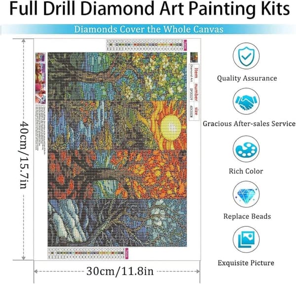 Bomclap Livets Träd Diamantset - 5D Full Drill Smyckespussel, Kristallbroderi för Väggen 30x40 cm