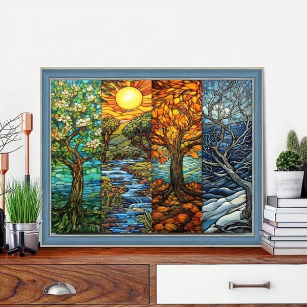 Bomclap Livets Träd Diamantset - 5D Full Drill Smyckespussel, Kristallbroderi för Väggen 30x40 cm
