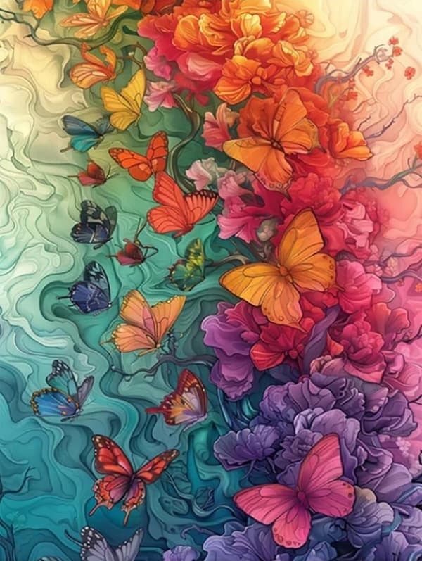 Bomclap Butterfly Diamonds 5D - Full Drill korupalapeli aikuisille, DIY Casual Art 30x40 cm
