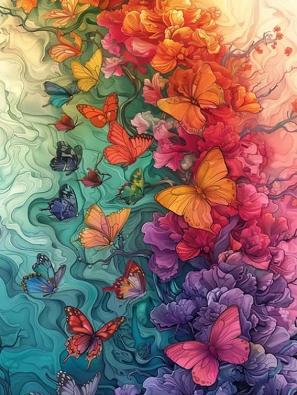 Bomclap Butterfly Diamonds 5D - Full Drill korupalapeli aikuisille, DIY Casual Art 30x40 cm
