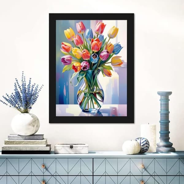 Bomclap Tulpaner Diamantkonst - 5D Fullborrad Smyckespussel för Nybörjare, DIY Hemslöjd 30x40 cm