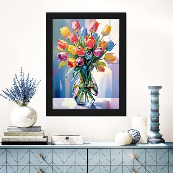 Bomclap Tulpaner Diamantkonst - 5D Fullborrad Smyckespussel för Nybörjare, DIY Hemslöjd 30x40 cm