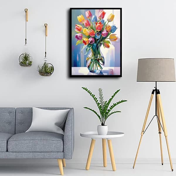 Bomclap Tulpaner Diamantkonst - 5D Fullborrad Smyckespussel för Nybörjare, DIY Hemslöjd 30x40 cm