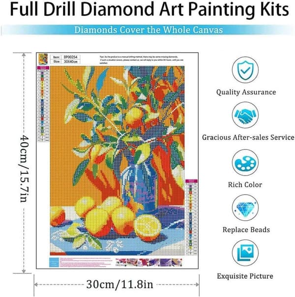 Bomclap Citron Diamantpussel - 5D Fruktig Smyckeskonst för Nybörjare, DIY Sommardekor