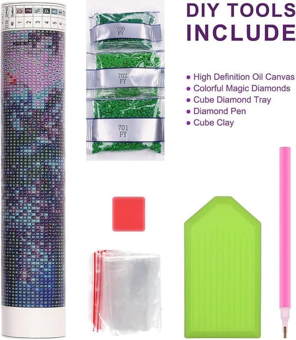 Bomclap Storblomma Diamantpussel - 5D Full Drill Smyckeskonst, Extra Stor Väggdekoration 40x50 cm