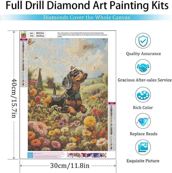 Bomclap Hund 5D Diamantkonst - Full Drill Smyckespussel för Djurälskare, DIY Väggdekoration