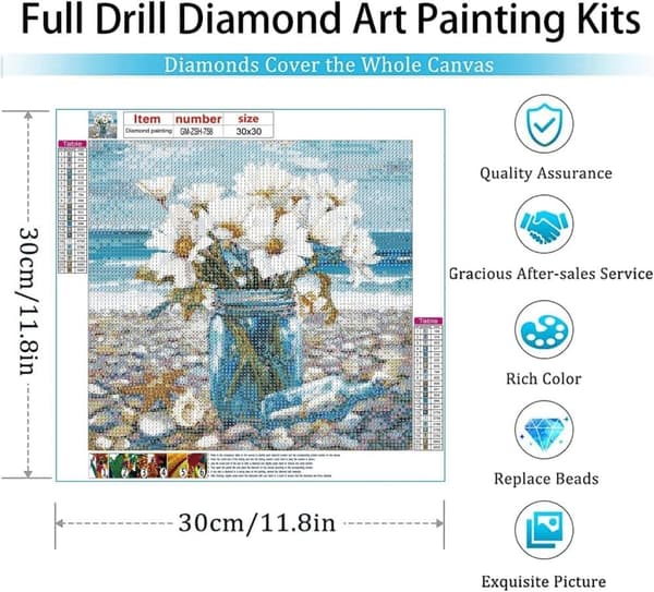 Bomclap Blommor Diamantpussel - 5D Fullborrad Smyckesbild för Nybörjare, DIY Hemslöjd 30x40 cm