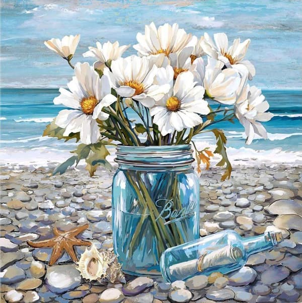 Bomclap Blommor Diamantpussel - 5D Fullborrad Smyckesbild för Nybörjare, DIY Hemslöjd 30x40 cm