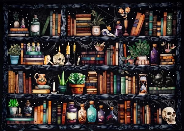 Bomclap Bookcase Plant 5D Diamond Puzzle - Täysi porakorutaide kirjojen ystäville, DIY vihreä sisustus