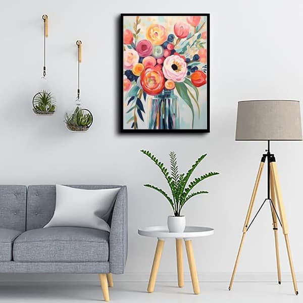 Bomclap Blomma diamantkonstmålningssatser för vuxna, fullborrmålningar med diamantprickar för nybörjare, målningssatser DIY-hantverkssatser 30x40cm