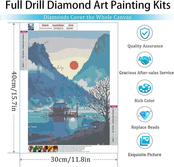 Bomclap Solnedgångsbacke Diamantkonst - 5D Full Drill Smyckesbild, DIY Landskapsdékor 12x16 tum