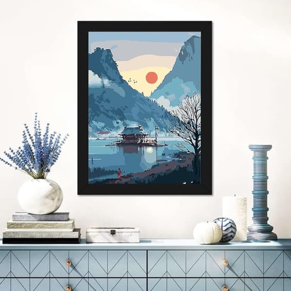 Bomclap Solnedgångsbacke Diamantkonst - 5D Full Drill Smyckesbild, DIY Landskapsdékor 12x16 tum