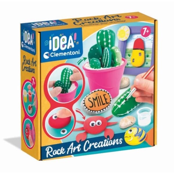 Kreativt fritidsspel - Clementoni - Pebble-skapelser - Målning, småsten, klisterögon - Barn från 7 år