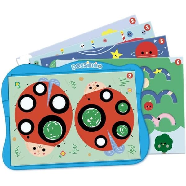 Kreativt fritidsspel - NATHAN - Dessinéo första ritningar - 16 modeller i utveckling - Från 2 år - Blå