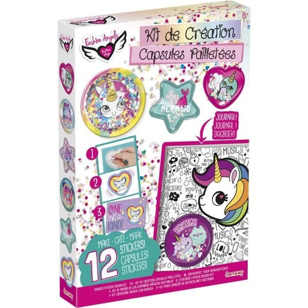 Glitter Badge Creation Kit - LANSAY - FASHION ANGELS® - För barn från 8 år och uppåt