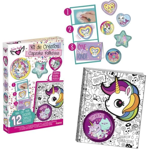Glitter Badge Creation Kit - LANSAY - FASHION ANGELS® - För barn från 8 år och uppåt