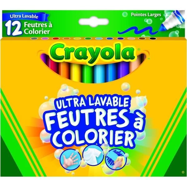 Crayola ULTRA-TVÄTTBARA färgpennor - Kartong med 12 - För barn från 3 år och uppåt