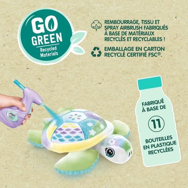 Airbrush Nature Turtle Plysch att anpassa - Canal Toys - OFG 280 - FSC® och GRS-certifieringar