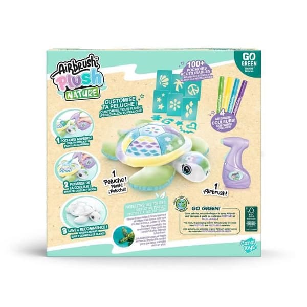 Airbrush Nature Turtle Plysch att anpassa - Canal Toys - OFG 280 - FSC® och GRS-certifieringar