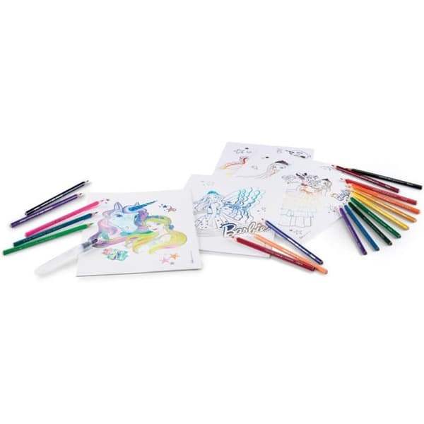 Maped Creativ - Aqua'Art Barbie - Akvarellaktivitet för barn - Pennor + vattenpensel - 5 posters - Från 7 år