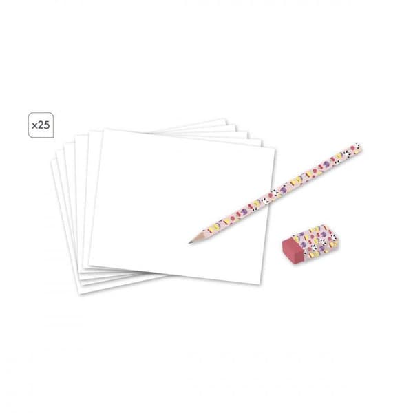 Steg för steg Ritning - Lär dig rita - 20 Kawaii-modeller - Ritsats för barn - Lär dig rita - Från 6 år