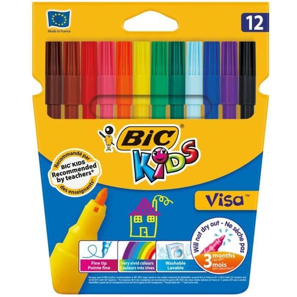 BIC Kids Visa 12 färgpennor