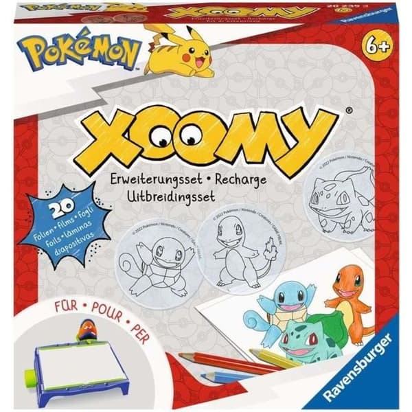 Xoomy® Pokémon Ravensburger Refill - Gul/Vit/Svart - 20 modellfilmer ingår