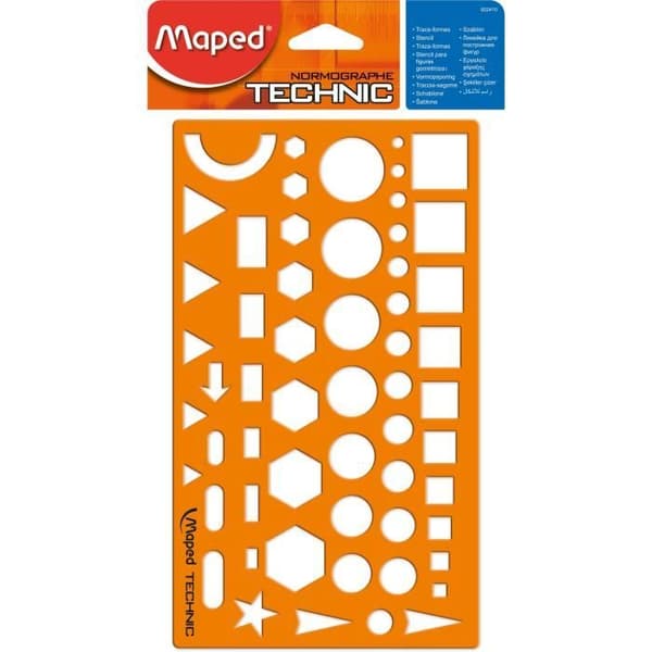 Technic MAPED normograph - Stötsäker formspårare - Orange