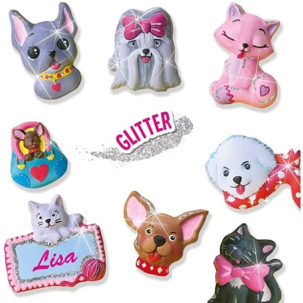 SES CREATIVE - Gips av hundar och katter - Gul, grön och rosa - Barn - Över 5 år