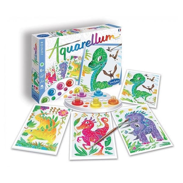 Aquarellum Junior färgset - Sentsophère - Dinosaurier - För barn från 6 år och uppåt - Flerfärgad
