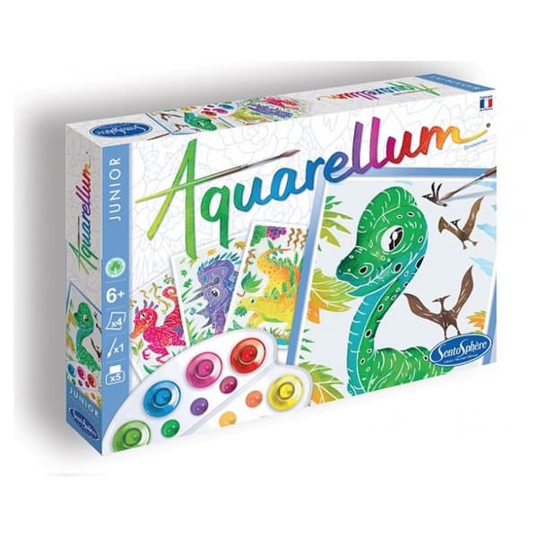 Aquarellum Junior färgset - Sentsophère - Dinosaurier - För barn från 6 år och uppåt - Flerfärgad
