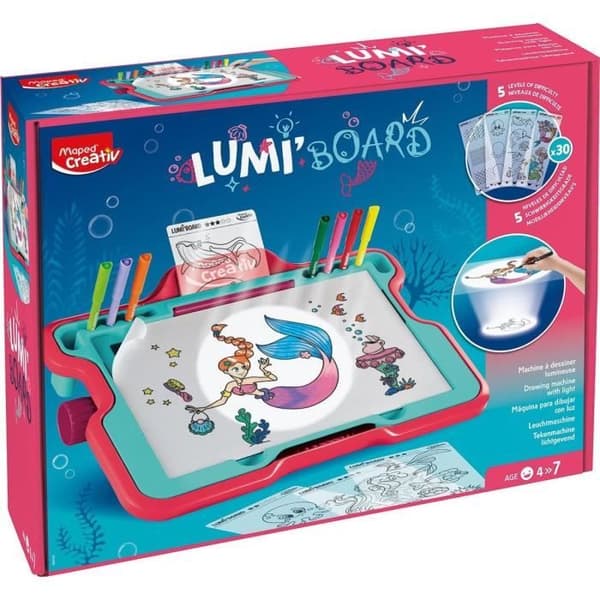 MAPED Lumi Board ritmaskin - Sjöjungfrur - Ålder 4+ - Ljusprojektion - 5 svårighetsgrader