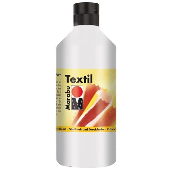Marabu vit textilfärg 500 ml - för bomull, linne, siden och syntetiska tyger upp till 20% blandning
