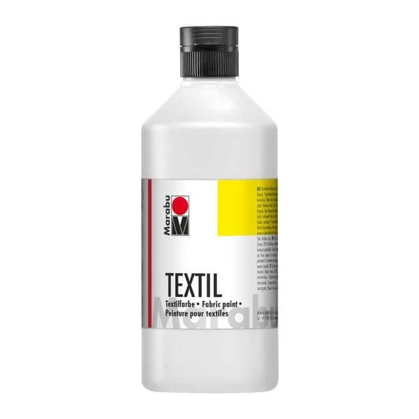 Marabu vit textilfärg 500 ml - för bomull, linne, siden och syntetiska tyger upp till 20% blandning