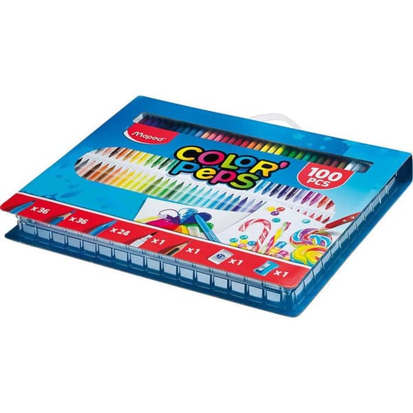 Målarsats för barn - Maped Creative Color'peps - 100 stycken - Flerfärgad