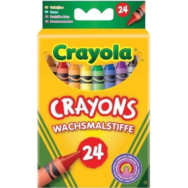 Crayola - 24 tvättbara vaxkritor - Blandat - Från 3 år