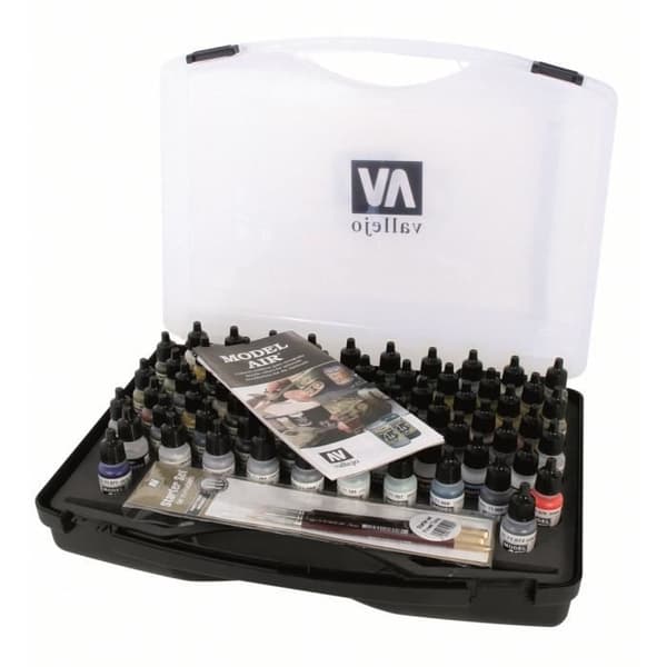 VAL71170 - Modell Air Basic Range Box Set (72 färger + 3 borstar + väska) - Plastmodelleringsfärger