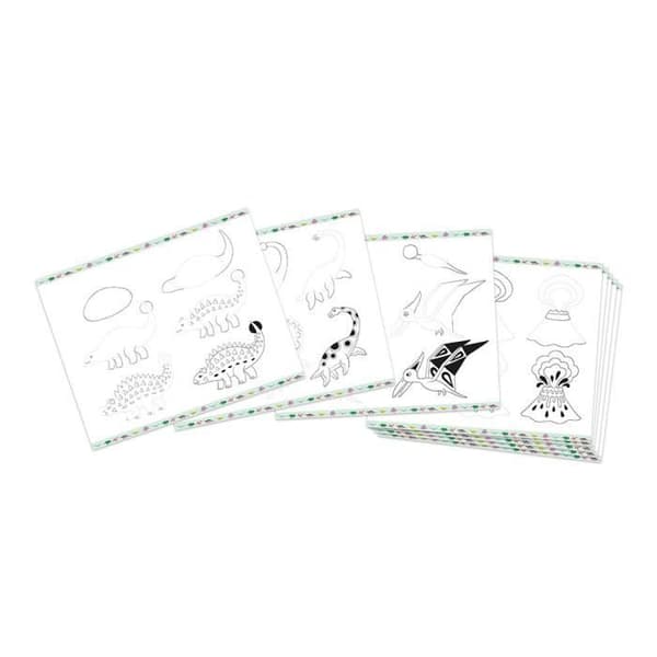 Steg för steg Ritning - Lär dig rita - 20 Dinos-modeller - Ritsats för barn - Lär dig rita - Från 6 år