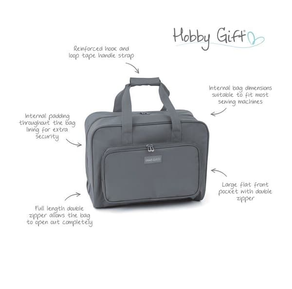 Hobbypresent - Grå - MR4660 Förvaringsväska för symaskin, polyester, grå, 48 x 35 x 7 cm