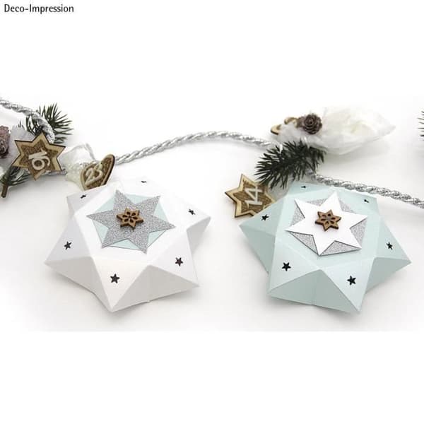 Stencil, Box stars, 14,5x12,5cm, 3 delar, tab-bag 1st.